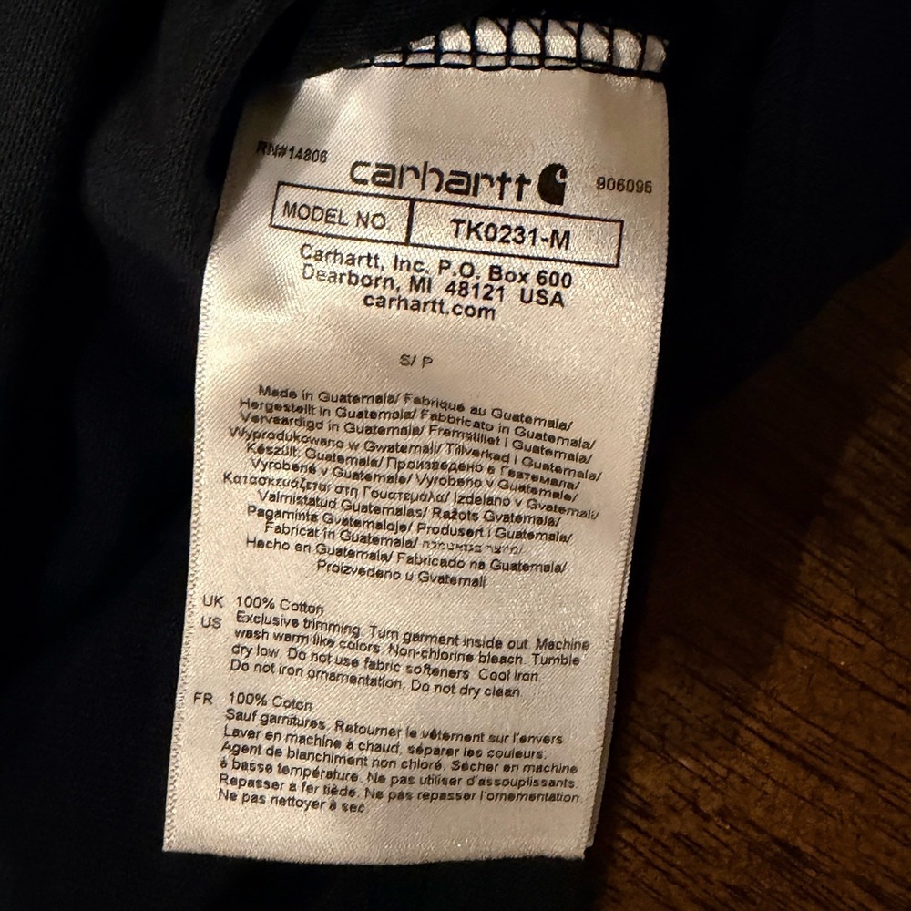 Carhartt Heavyweight Relaxed Fit Long-Sleeve Logo T-Shirt EK231 Men's Sz Small - Picture 8 of 9
